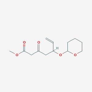 molecular formula C13H20O5 B14523415 Methyl 5-[(oxan-2-yl)oxy]-3-oxohept-6-enoate CAS No. 62344-16-5