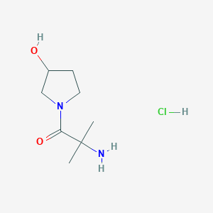 molecular formula C8H17ClN2O2 B1452346 2-Amino-1-(3-hydroxy-1-pyrrolidinyl)-2-methyl-1-propanone hydrochloride CAS No. 1219971-87-5