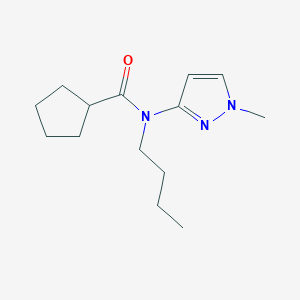molecular formula C14H23N3O B14523466 N-Butyl-N-(1-methyl-1H-pyrazol-3-yl)cyclopentanecarboxamide CAS No. 62399-96-6