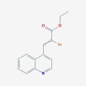molecular formula C14H12BrNO2 B14523473 Ethyl 2-bromo-3-(quinolin-4-yl)prop-2-enoate CAS No. 62484-49-5