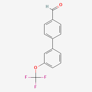 molecular formula C14H9F3O2 B1452349 3'-Trifluoromethoxy-biphenyl-4-carbaldehyde CAS No. 473257-33-9