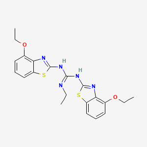 molecular formula C21H23N5O2S2 B14523493 N,N'-Bis[(4-ethoxy-1,3-benzothiazol-2-yl)]-N''-ethylguanidine CAS No. 62540-35-6