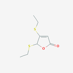 molecular formula C8H12O2S2 B14523499 2(5H)-Furanone, 4,5-bis(ethylthio)- CAS No. 62705-05-9