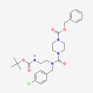 Benzyl 4-({2-[(tert-butoxycarbonyl)amino]ethyl}[(4-chlorophenyl)methyl]carbamoyl)piperazine-1-carboxylate