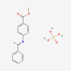 molecular formula C15H16NO6P B14523718 Methyl 4-(benzylideneamino)benzoate;phosphoric acid CAS No. 62729-82-2