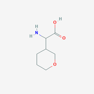 molecular formula C7H13NO3 B1452373 Amino-(tetrahydro-pyran-3-YL)-acetic acid CAS No. 1260638-48-9