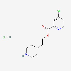 molecular formula C13H18Cl2N2O2 B1452374 2-(4-Piperidinyl)ethyl 4-chloro-2-pyridinecarboxylate hydrochloride CAS No. 1220031-37-7