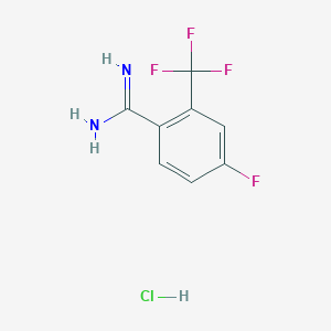 molecular formula C8H7ClF4N2 B1452386 4-Fluoro-2-trifluoromethyl-benzamidine hydrochloride CAS No. 1187927-62-3