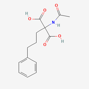 molecular formula C14H17NO5 B14523947 Acetamido(3-phenylpropyl)propanedioic acid CAS No. 62732-55-2