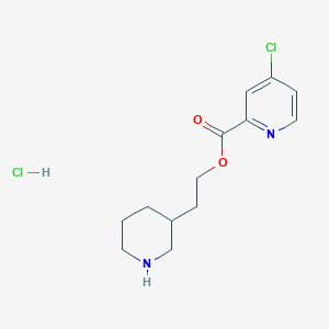 molecular formula C13H18Cl2N2O2 B1452395 2-(3-Piperidinyl)ethyl 4-chloro-2-pyridinecarboxylate hydrochloride CAS No. 1220031-35-5