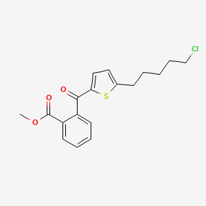 molecular formula C18H19ClO3S B14523961 Methyl 2-[5-(5-chloropentyl)thiophene-2-carbonyl]benzoate CAS No. 62636-80-0