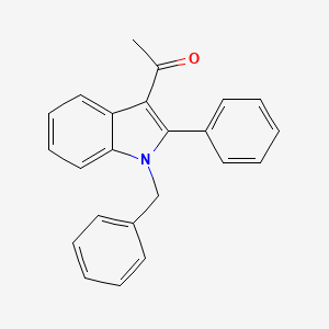 molecular formula C23H19NO B14523974 Ethanone, 1-[2-phenyl-1-(phenylmethyl)-1H-indol-3-yl]- CAS No. 62367-66-2