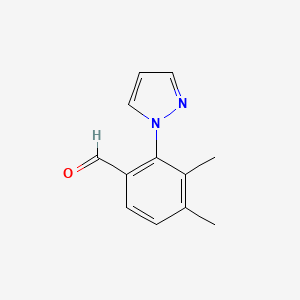 molecular formula C12H12N2O B1452400 3,4-Dimethyl-2-(1H-pyrazol-1-YL)benzaldehyde CAS No. 1214622-41-9