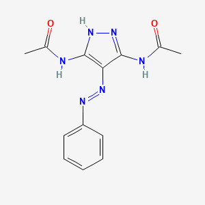 molecular formula C13H14N6O2 B14524000 N,N'-[4-(2-Phenylhydrazinylidene)-4H-pyrazole-3,5-diyl]diacetamide CAS No. 62679-01-0