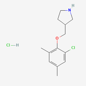 molecular formula C13H19Cl2NO B1452401 3-[(2-Chloro-4,6-dimethylphenoxy)methyl]-pyrrolidine hydrochloride CAS No. 1220029-22-0