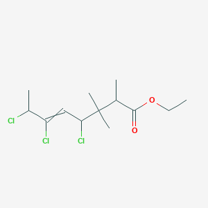 molecular formula C13H21Cl3O2 B14524045 Ethyl 4,6,7-trichloro-2,3,3-trimethyloct-5-enoate CAS No. 62394-42-7