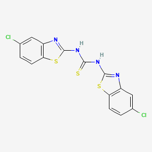 molecular formula C15H8Cl2N4S3 B14524064 N,N'-Bis[(5-chloro-1,3-benzothiazol-2-yl)]thiourea CAS No. 62540-45-8