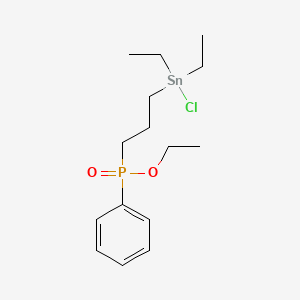 molecular formula C15H26ClO2PSn B14524076 Ethyl {3-[chloro(diethyl)stannyl]propyl}phenylphosphinate CAS No. 62375-14-8
