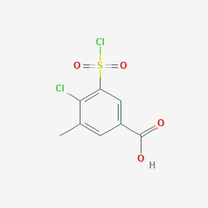 molecular formula C8H6Cl2O4S B1452412 4-Chloro-3-(chlorosulfonyl)-5-methylbenzoic acid CAS No. 1423024-38-7