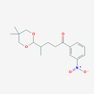 molecular formula C17H23NO5 B1452415 4-(5,5-Dimethyl-1,3-dioxan-2-yl)-1-(3-nitrophenyl)pentan-1-one CAS No. 898786-33-9