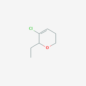 molecular formula C7H11ClO B14524156 5-Chloro-6-ethyl-3,6-dihydro-2H-pyran CAS No. 62676-72-6