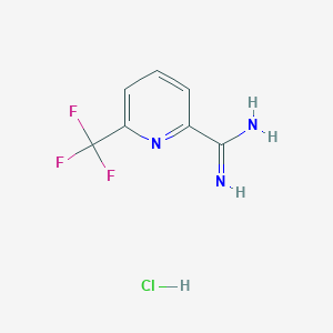 molecular formula C7H7ClF3N3 B1452423 6-(Trifluoromethyl)picolinimidamide hydrochloride CAS No. 264884-49-3