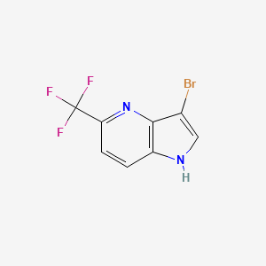 molecular formula C8H4BrF3N2 B1452425 3-bromo-5-(trifluoromethyl)-1H-pyrrolo[3,2-b]pyridine CAS No. 1190320-16-1