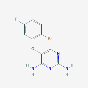 molecular formula C10H8BrFN4O B1452438 5-(2-Bromo-5-fluorophenoxy)pyrimidine-2,4-diamine CAS No. 935534-20-6