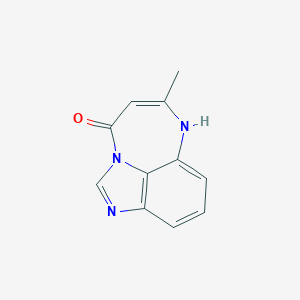 molecular formula C11H9N3O B145244 10-Methyl-1,3,9-triazatricyclo[6.4.1.04,13]trideca-2,4(13),5,7,10-pentaen-12-one CAS No. 137654-51-4