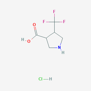 molecular formula C6H9ClF3NO2 B1452448 4-(Trifluoromethyl)pyrrolidine-3-carboxylic acid hydrochloride CAS No. 1260759-01-0