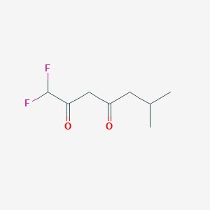 molecular formula C8H12F2O2 B14524489 1,1-Difluoro-6-methylheptane-2,4-dione CAS No. 62679-60-1