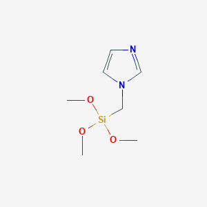 molecular formula C7H14N2O3Si B14524522 1-[(Trimethoxysilyl)methyl]-1H-imidazole CAS No. 62546-33-2