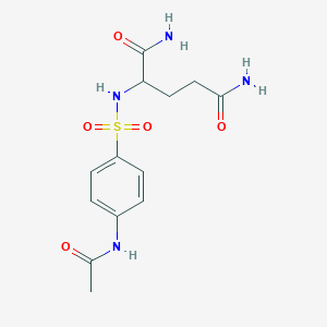 molecular formula C13H18N4O5S B14524638 N~2~-(4-Acetamidobenzene-1-sulfonyl)glutamamide CAS No. 62595-78-2