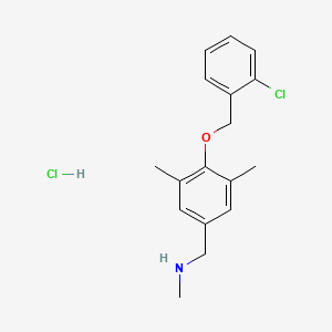 molecular formula C17H21Cl2NO B1452477 ({4-[(2-Chlorophenyl)methoxy]-3,5-dimethylphenyl}methyl)(methyl)amine hydrochloride CAS No. 1311314-19-8