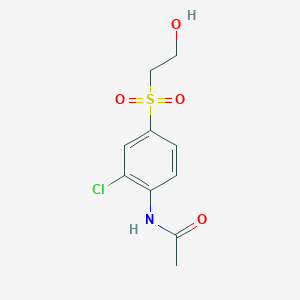 molecular formula C10H12ClNO4S B14524779 N-[2-Chloro-4-(2-hydroxyethanesulfonyl)phenyl]acetamide CAS No. 62335-79-9