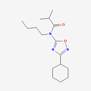 molecular formula C16H27N3O2 B14524791 N-Butyl-N-(3-cyclohexyl-1,2,4-oxadiazol-5-YL)-2-methylpropanamide CAS No. 62347-84-6