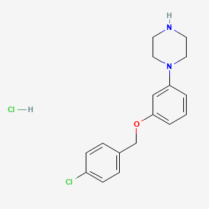 molecular formula C17H20Cl2N2O B1452486 1-{3-[(4-Chlorophenyl)methoxy]phenyl}piperazine hydrochloride CAS No. 1281193-55-2