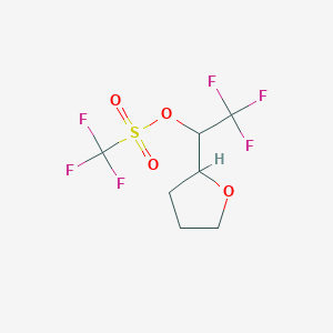molecular formula C7H8F6O4S B1452487 2,2,2-Trifluoro-1-(oxolan-2-yl)ethyl trifluoromethanesulfonate CAS No. 1315366-26-7