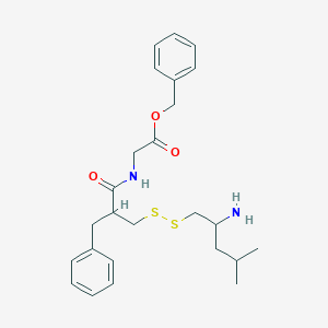molecular formula C25H34N2O3S2 B145249 N-(2-Benzyl-3-((2-amino-4-methylpentyl)dithio)-1-oxopropyl)glycine benzyl ester CAS No. 135949-54-1