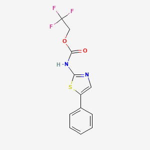 molecular formula C12H9F3N2O2S B1452490 2,2,2-三氟乙基N-(5-苯基-1,3-噻唑-2-基)氨基甲酸酯 CAS No. 1306604-55-6