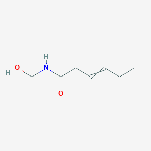 molecular formula C7H13NO2 B14524968 N-(Hydroxymethyl)hex-3-enamide CAS No. 62331-76-4