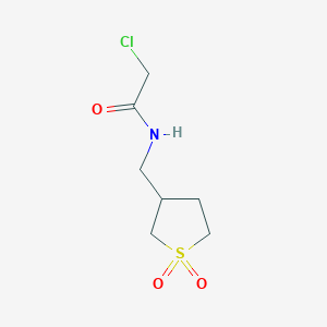 molecular formula C7H12ClNO3S B1452503 2-chloro-N-[(1,1-dioxo-1lambda6-thiolan-3-yl)methyl]acetamide CAS No. 1179593-48-6