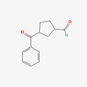 molecular formula C13H14O2 B14525087 3-Benzoylcyclopentane-1-carbaldehyde CAS No. 62732-17-6