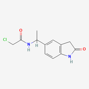 2-chloro-N-[1-(2-oxo-2,3-dihydro-1H-indol-5-yl)ethyl]acetamide
