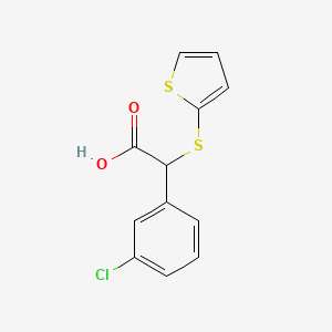 molecular formula C12H9ClO2S2 B1452535 2-(3-Chlorophenyl)-2-(thiophen-2-ylsulfanyl)acetic acid CAS No. 1311317-46-0
