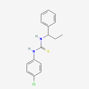 molecular formula C16H17ClN2S B14525366 N-(4-Chlorophenyl)-N'-(1-phenylpropyl)thiourea CAS No. 62466-38-0