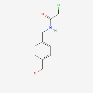 molecular formula C11H14ClNO2 B1452544 2-chloro-N-{[4-(methoxymethyl)phenyl]methyl}acetamide CAS No. 1306604-77-2
