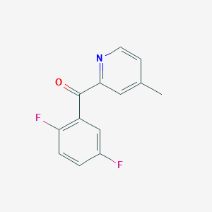 molecular formula C13H9F2NO B1452553 2-(2,5-Difluorobenzoyl)-4-methylpyridine CAS No. 1187163-80-9