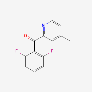 molecular formula C13H9F2NO B1452554 2-(2,6-二氟苯甲酰)-4-甲基吡啶 CAS No. 1187170-46-2