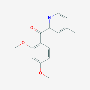 molecular formula C15H15NO3 B1452556 2-(2,4-Dimethoxybenzoyl)-4-methylpyridine CAS No. 1187165-55-4